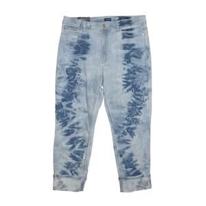 J. JILL NEW $99 High Rise Crop Stretch Denim Jean‎ Tie-Dye Island Wash Size 10